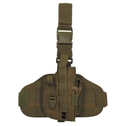 Pouzdro na zbraň - stehenní MOLLE okrové