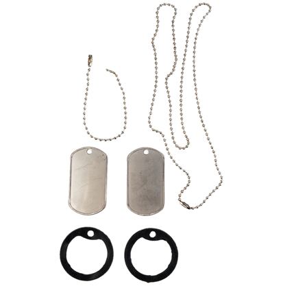 ID známka US (Dog Tag) - sada [BEZ RAŽBY] stříbřitá