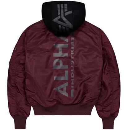 Bunda Alpha MA-1 ZH Back Print višňová tmavá