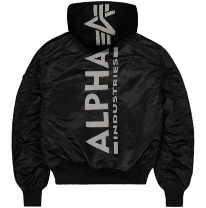 Bunda Alpha MA-1 ZH Back Print černá | reflexní