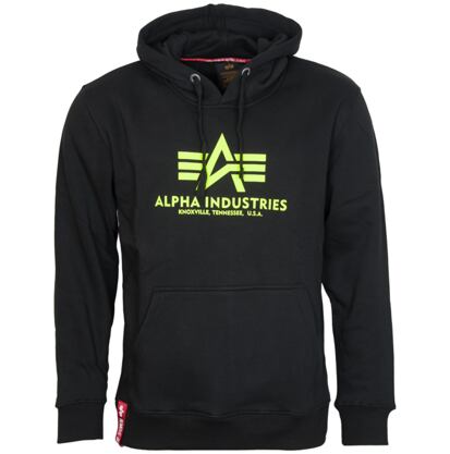 Mikina Alpha Basic Hoody černá | neon yellow