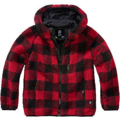 Bunda dětská Kids Teddyfleece Jacket Hooded červená | černá
