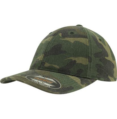 Čepice Baseball Cap Flexfit Garment Washed Camo woodland