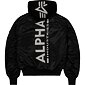 Bunda Alpha MA-1 ZH Back Print černá | reflexní