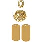 ID známka US (Dog Tag) - plechy + řetízky zlatitá