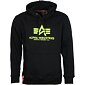 Mikina Alpha Basic Hoody černá | neon yellow