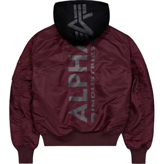 Bunda Alpha MA-1 ZH Back Print višňová tmavá