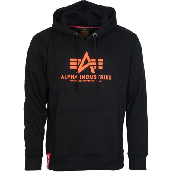 Mikina Alpha Basic Hoody černá | neon orange