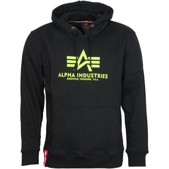 Mikina Alpha Basic Hoody černá | neon yellow