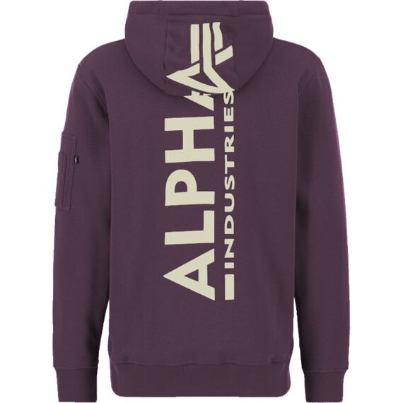 Mikina Alpha Back Print Hoody švestková
